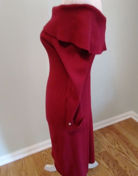 WHBM off the shoulder silk blend sweater dress - Picture 4 of 5